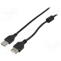 Cable Usb 2.0 A socket,USB plug gold-plated 3M black  Ccf-Usb2-Amaf-10