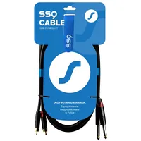 Ssq Rcajm3 Ss-1429 Cable 2X Rca - Jack Mono 6,3 mm 3 m Black  5907688758818 Nglssqkab0040