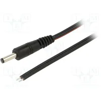 Cable 2X0.75Mm2 wires,DC 4,0/1,7 plug straight black 1.5M  P40-Tt-T075-150Bk