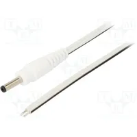 Cable 2X0.5Mm2 wires,DC 3,5/1,3 plug straight white 0.5M  P13-Tt-T050-050Wh