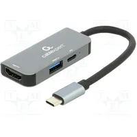 Adapter Usb 3.1 0.12M black 5Gbps grey Cablexpert  A-Cm-Combo3-02