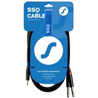 Ssq Mijm3 Ss-1815 Cable Jack Stereo 3,5 mm - 2X Mono 6,3 3 m Black  5904161821991 Nglssqkab0032