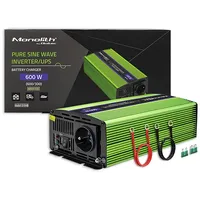 Qoltec Monolith power adapter/inverter Auto 600 W Green  51940 5901878519401 Zsaqocprz0010
