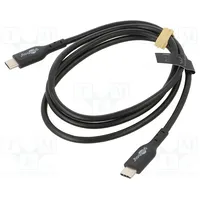 Cable Usb 2.0 C plug,both sides 1M black Core Cu,Tinned  Usbc.2.0-240-010Bk 61717