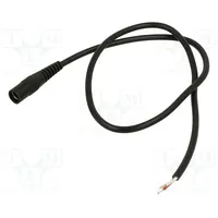 Cable 2X0.5Mm2 wires,DC 5,5/2,1 socket straight black 0.5M  S21-Tt-O050-050Bk