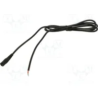Cable 2X0.5Mm2 wires,DC 5,5/2,1 socket straight black 1.5M  S21-Tt-O050-150Bk
