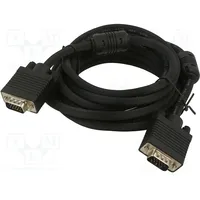 Cable D-Sub 15Pin Hd plug,both sides black 5M Core Cu 30Awg  Art-Al-Oem-3 Kabsvga M/M Al-Oem-3