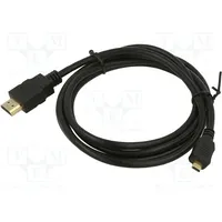 Cable Hdmi 1.4 plug,micro plug 1.8M black  Art-Oem-38 Kabhd Oem-38