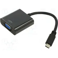 Adapter D-Sub 15Pin Hd socket,USB C plug 0.15M black  Art-Oem-C9 Kabada Usbc/Vga Oem-C9