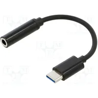 Adapter Usb 3.1 Jack 3.5Mm socket,USB C plug 0.12M black  Savak-35/B