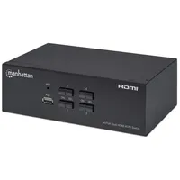 Manhattan Hdmi Kvm Switch 4-Port, 4K30Hz, Usb-A/3.5Mm Audio/Mic Connections, Cables included, Audio Support, Control 4X computers from one pc/mouse/screen, Usb Powered, Black, Three Year Warranty, Boxed  153539 766623153539 Kvvmnhprz0004
