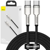 Baseus Cafule Series Metal Data Usb Type C - Typ Cable Power Delivery 100 W 20 V  5 A 2 m black Catjk-D01 6953156202368