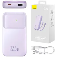 Powerbank Baseus Comet with Usb to Usb-C cable, 10000Mah, 22.5W Purple  Ppmd020005 6932172628772 048697
