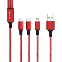 Dudao cable, Usb 3In1 cable - Type C, micro Usb, Lightning 6A black Tgl2  6970379611432 047206