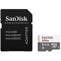 Sandisk Ultra Light, microSDXC, 64Gb, Uhs-I, Class 10 Adapter  Sdsqunr-064G-Gn3Ma