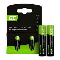 Green Cell Rechargeable Batteries Sticks 2X Aaa Hr03 800Mah  048434