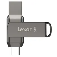 Lexar 2-In-1 Flash Drive  Jumpdrive Dual D400 64 Gb Usb 3.1 Grey Ljdd400064G-Bnqng 843367129065