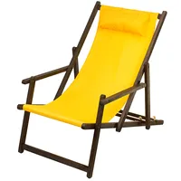 Premium Deck Chair with Pillow and Armrests Sun Lounger Foldable Perfect for Garden, Beach  Gb283 Złoty 5902211116899 Wlononwcrbex3