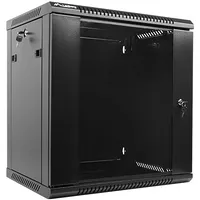 Lanberg wall-mounted installation rack cabinet 19 12U 600X450Mm black Glass door  Wf01-6412-10B 5901969403138 Szalaewis0012