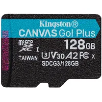 Atmiņas karte Kingston  Canvas Go Plus Microsdxc 128Gb Sdcg3/128Gbsp 740617301243