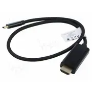 Adapter Usb 3.2 Hdmi plug,USB C plug gold-plated 0.5M black  Ca-Cmhd10Cu-0005Bk Ca-Cmhd-10Cu-0005-Bk