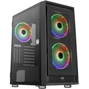 Aerocool Graphite-G-Bk-V3 - Mdt Atx Seitenteil mit Fenster Gehärtetes Glas keine Spannungsversorgung Schwarz Usb/Audio Accm-Pb24133.11  4710562759457 Gesi-355