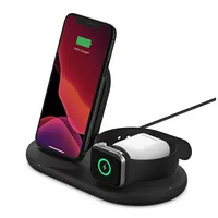 Belkin 3-In-1 Wireless Charger for Apple Devices Boost Charge Black  Azblkbl3In1Padb 745883795772 Wiz001Vfbk