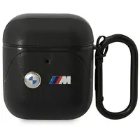 Bmw Bma222Pvtk Airpods 1 2 cover czarny black Leather Curved Line  3666339089535