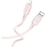 Borofone Cable Bx94 Crystal color - Usb to Lightning 2,4A 1 metre light pink Kabav1549  6941991102820