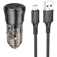 Borofone Car charger Bz23 Noble - Usb Qc 3.0 Pd 18W with to Micro black  Ład001704 6941991106910