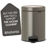 Brabantia atkritumu tvertne ar pedāli Newicon, 5 l, Platinum 112683  8710755112683