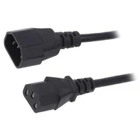 Cable 3X0.5Mm2 Iec C13 female,IEC C14 male Pvc 1.8M black  Ak-Pc-03A