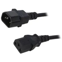 Cable 3X1Mm2 Iec C13 female,IEC C14 male 3M black 10A 250V  Qoltec-53898 53898