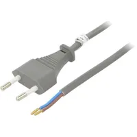 Cable Cee 7/16 C plug,wires Pvc 1.5M grey 2.5A 250V  S6-2/07/1.5Gy 51346