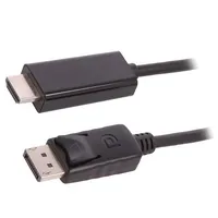 Cable Displayport 1.2 plug,HDMI plug 1M black  Qoltec-50435 50435