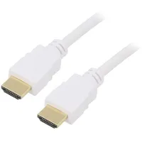 Cable Hdcp 2.2,Hdmi 2.0 Hdmi plug,both sides Pvc 2M white  Goobay-61020 61020
