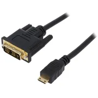 Cable Hdmi 1.4 Dvi-D 181 plug,mini plug 2M black  Chm004
