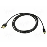 Cable Hdmi plug,micro plug Len 2M black 36Awg Core Cu  Delock-84783 84783