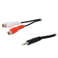 Cable Jack 3.5Mm plug,RCA socket x2 1.5M black  Ca1044