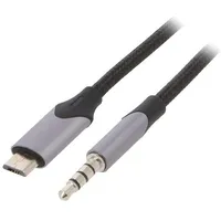 Cable Jack 3.5Mm plug,USB B micro plug nickel plated 1M  Bdgbf