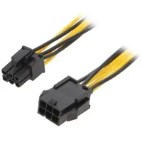 Cable mains Pcie 6Pin male,PCIe female 0.4M  Ak-Ca-46