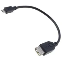 Cable Otg,Usb 2.0 Usb A socket,USB B micro plug 0.2M black  Tcab-311 95194