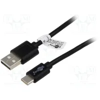 Cable Usb 2.0 A plug,USB C plug nickel plated 1M black  Usb.c-M/A-M-01 55466