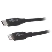 Cable Usb 2.0 Apple Lightning plug,USB C plug 1M black 87W  Usbc-Light-1.0Bk 39445