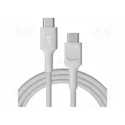 Cable Usb 2.0 C plug,both sides 2M white 480Mbps textile  Gc-Kabgc100Ps200Sw Kabgc100Ps200Sw