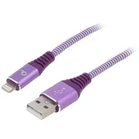 Cable Usb 2.0 Apple Lightning plug,USB A plug gold-plated 1M  Cc-Usb2B-Amlm-1Pw Cc-Usb2B-Amlm-1M-Pw