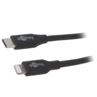 Cable Usb 2.0 Apple Lightning plug,USB C plug 2M black 87W  Usbc-Light-2.0Bk 39447