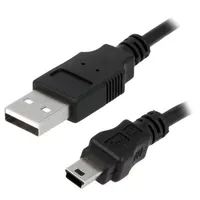 Cable Usb 2.0 A plug,USB B mini plug nickel plated 3M  Cu0015