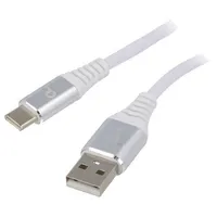 Cable Usb 2.0 A plug,USB C plug gold-plated 1M white  Cc-Usb2B-Amcm-1Bw2 Cc-Usb2B-Amcm-1M-Bw2
