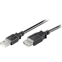 Cable Usb 2.0 A socket,USB plug 0.6M black Core Cu  Usb-Ext/0.6Bk 68625